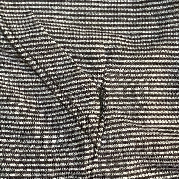 Haute Hippie gray black stripe long sleeve hoodie front pocket shirt sweatshirt - Picture 9 of 11